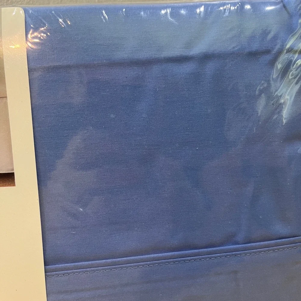 Vtg Martha Stewart Everyday Full Flat‎ Sheet Blue 230 TC Cotton Blend Y2K New